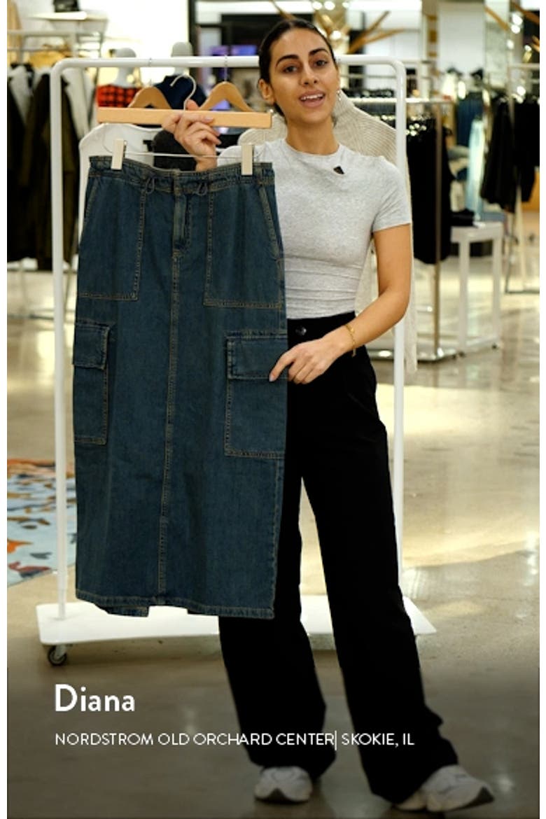 Parachute Denim Cargo Midi Skirt video
