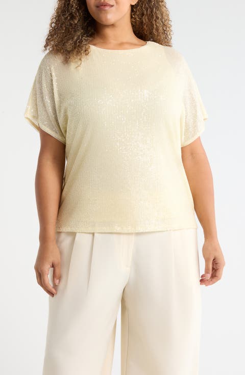 Sequin Dolman T-Shirt (Plus)