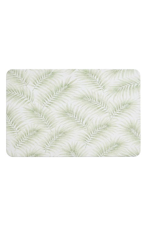 Carved Palms Stone Bath Mat