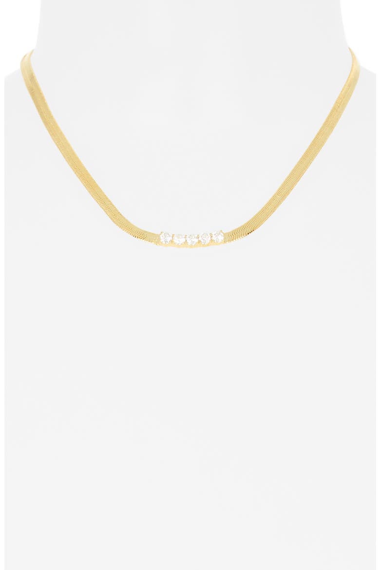 Demi Fine Cubic Zirconia Snake Chain Necklace, Alternate, color, CLEAR- GOLD
