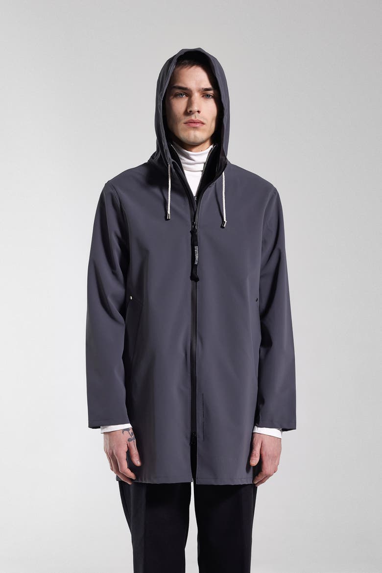 Stockholm Lightweight Zip Matte Raincoat, Main, color, Metal