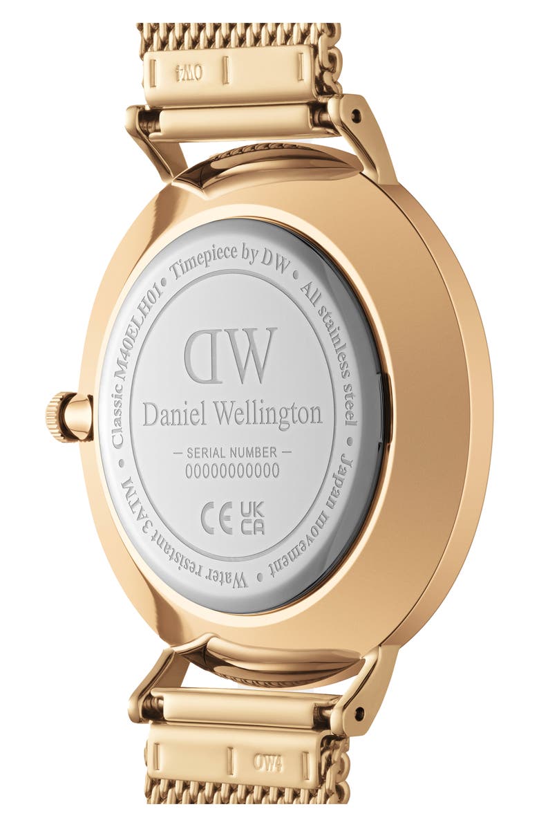 Daniel Wellington Classic Multi Eye Mesh Strap Watch, 40mm, Alternate, color, Gold