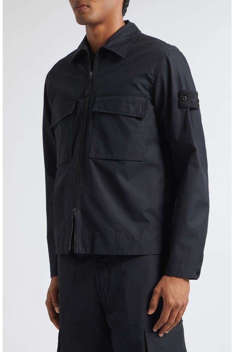 Cotton Overshirt, Alternate, color, V0029 BLACK