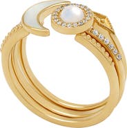 Karma and Luck Lunar Brilliance Rainbow Moonstone Moon Gold Ring