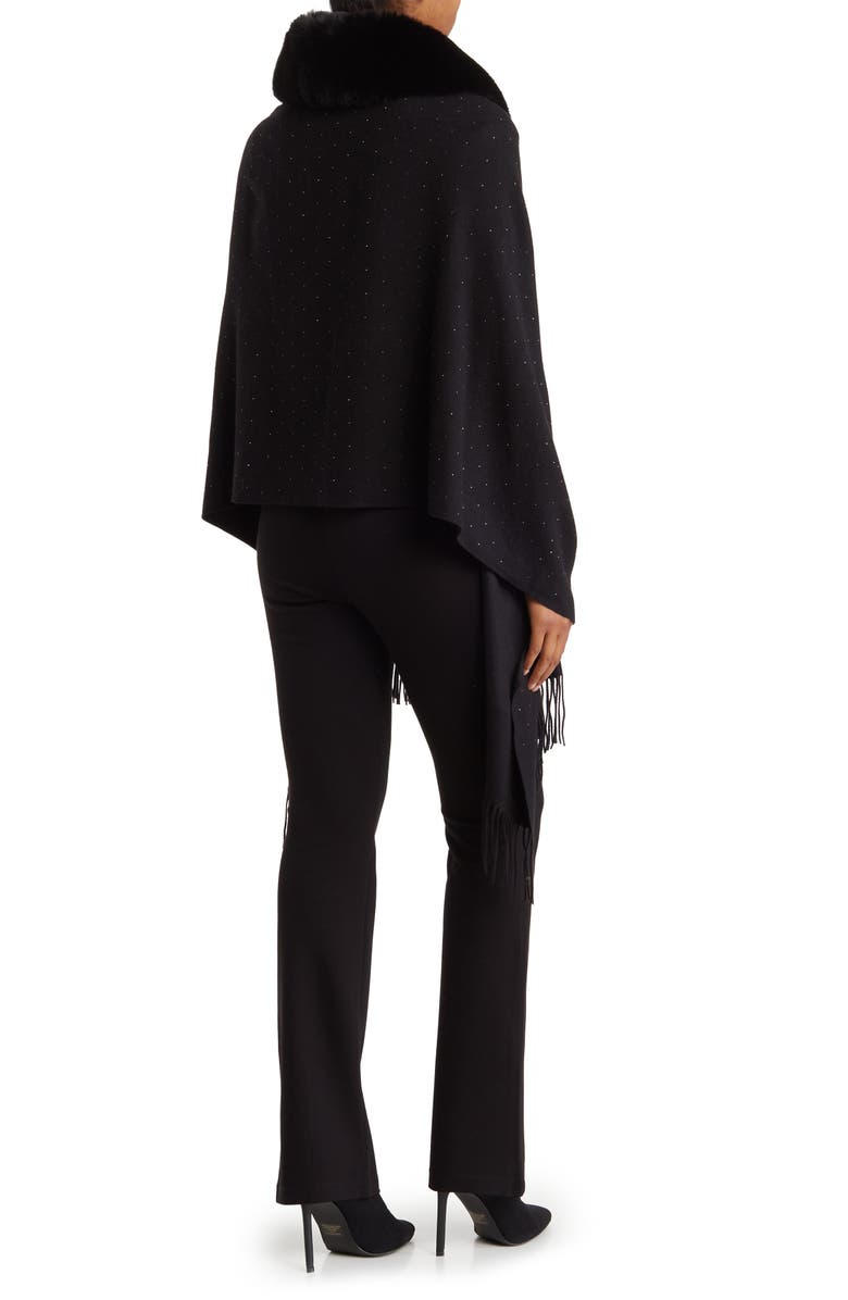 La Fiorentina Embellished Faux Fur Trim Wrap, Alternate, color, 