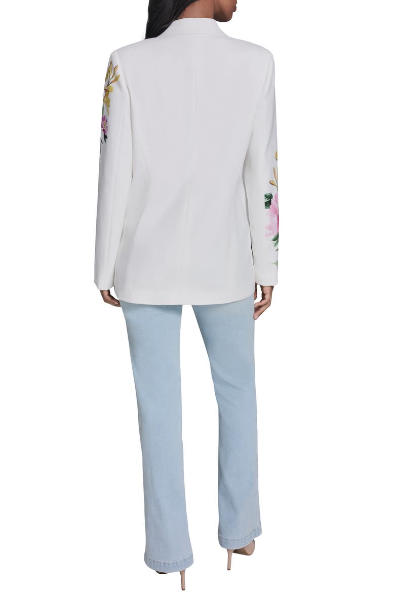 Placed Floral Blazer, Alternate, color, SOFT WHITE