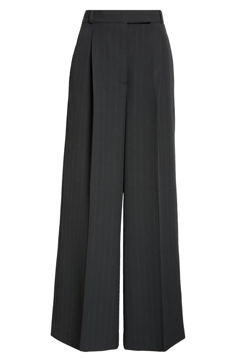 ST. JOHN Pinstripe Luxe Suiting Wide Leg Pants, Alternate, color, 