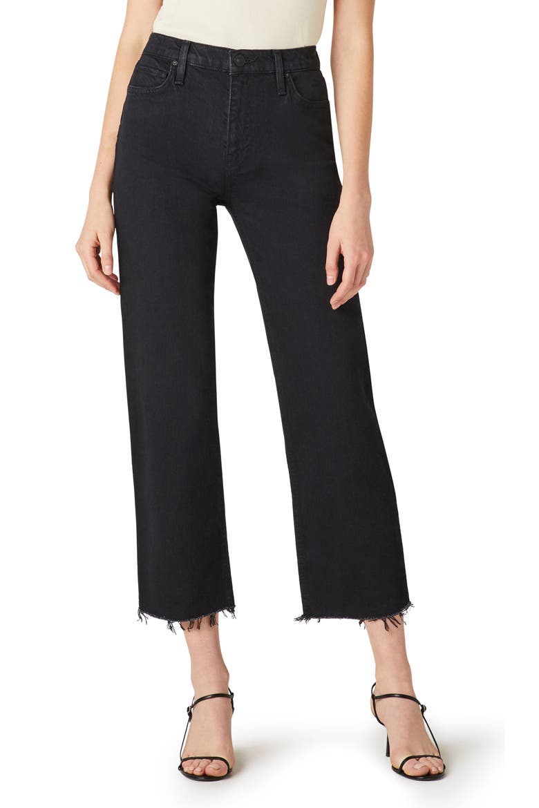Remi High Waist Crop Straight Leg Jeans, Main, color, WORN IN