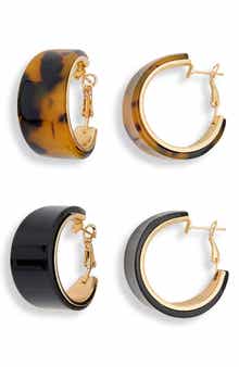 Set of 2 Resin Hoop Earrings