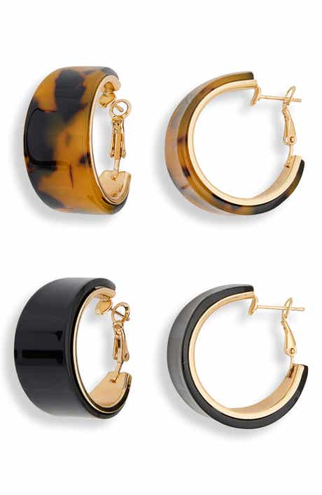 Set of 2 Resin Hoop Earrings