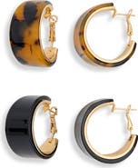 Tasha Set of 2 Resin Hoop Earrings