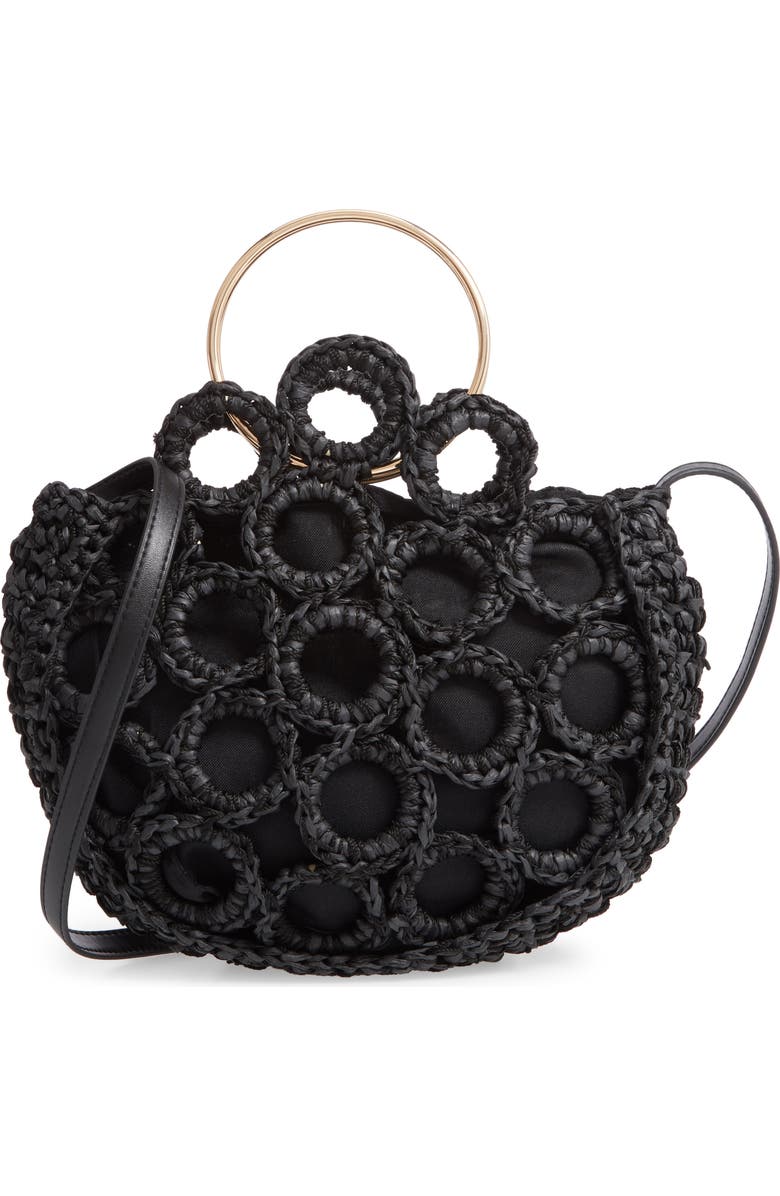 Mali + Lili Rachel Crochet Half Moon Bag, Main, color,