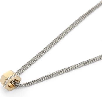 Two-Tone Bolt Pendant Necklace