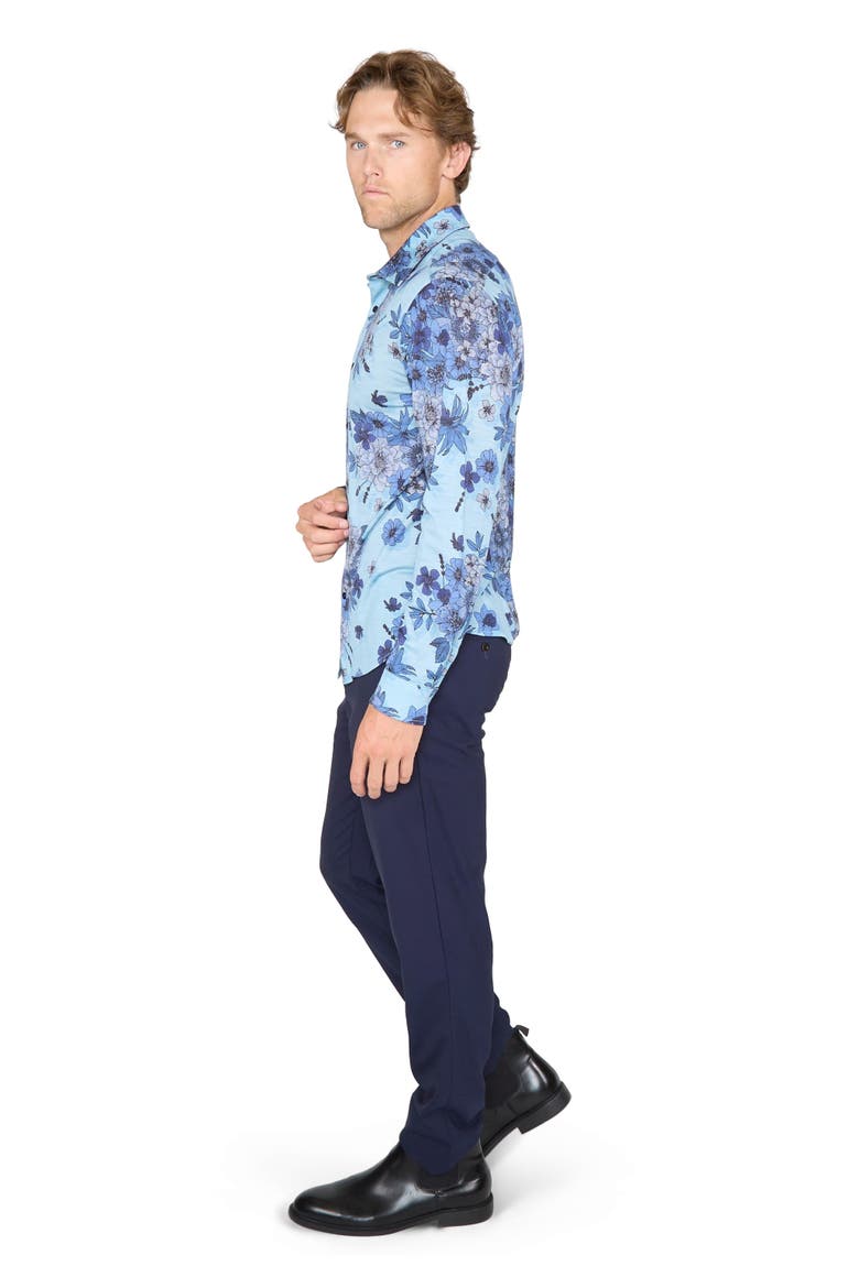 Sherlock Tailored Merino Wool Shirt, Alternate, color, Valencia Floral Teal