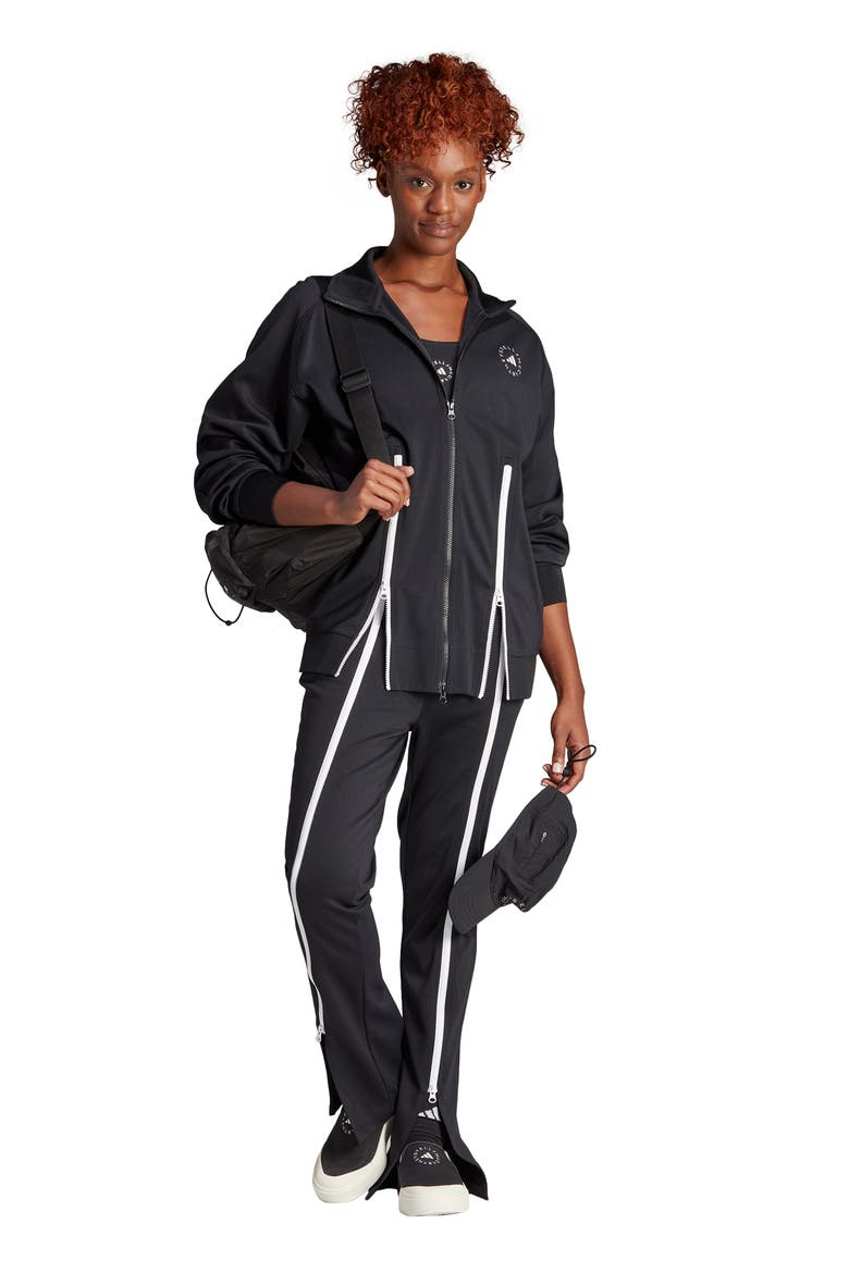 Stella McCartney Split Hem Track Jacket, Alternate, color, BLACK