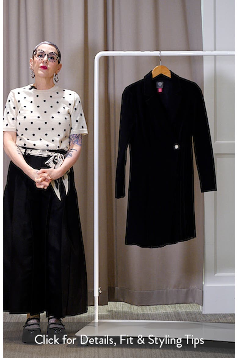 Rhinestone Detail Long Sleeve Stretch Crepe Dress video