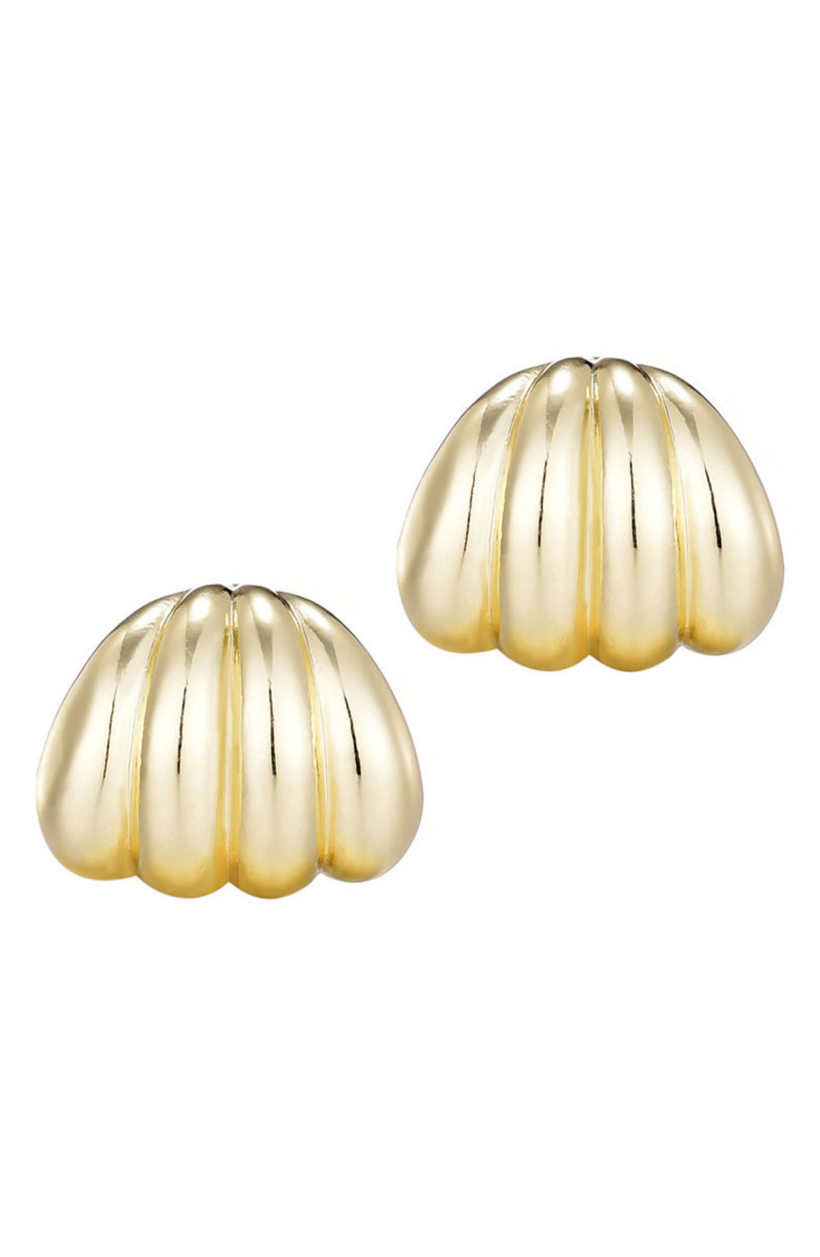 Adornia Fluted Wrap Stud Earrings