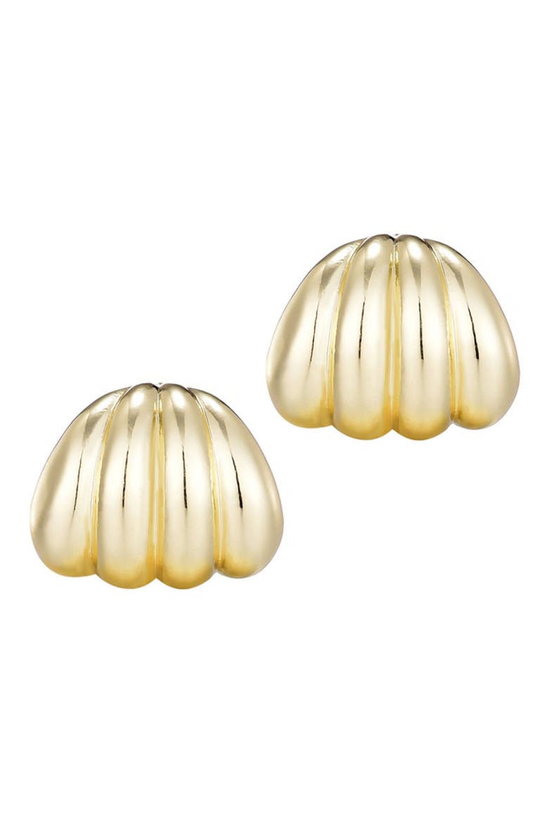 Fluted Wrap Stud Earrings, Main, color, GOLD