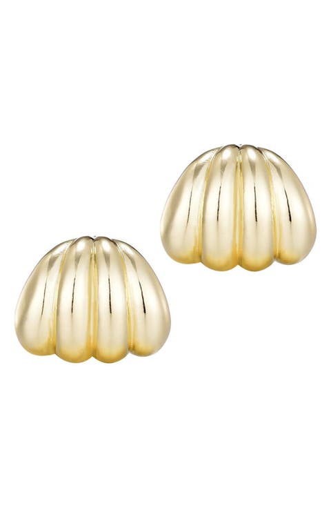 Fluted Wrap Stud Earrings