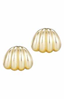 Adornia Fluted Wrap Stud Earrings