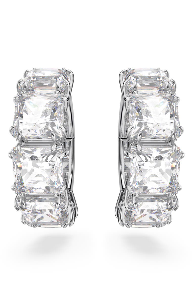 Swarovski Millenia Clip-On Earrings, Alternate, color, White/ Silver