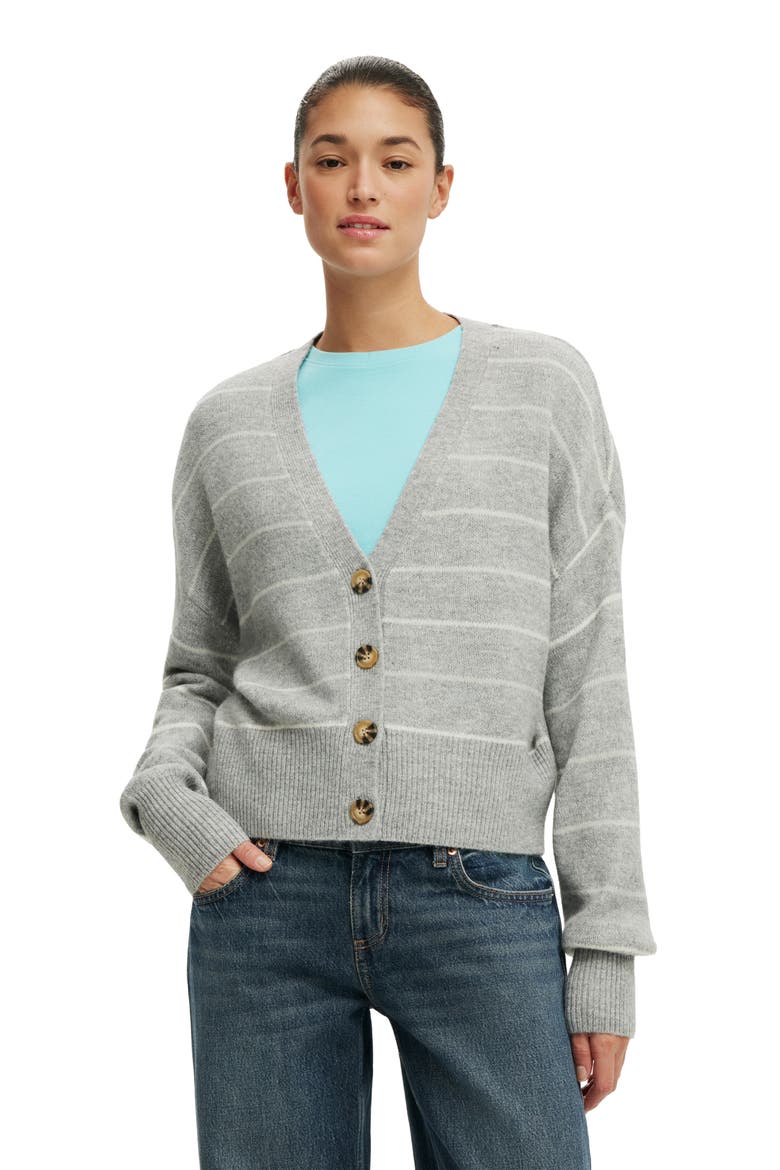 Women's Softest Luxe Oversized Cardi, Main, color, Grey Marle Stripe