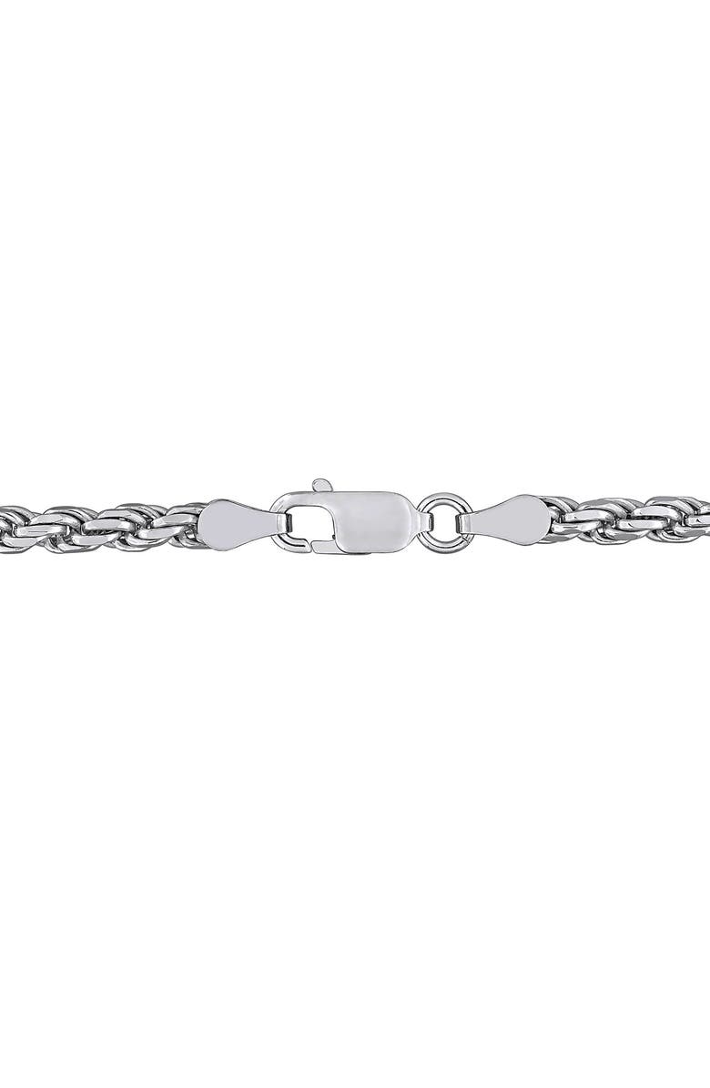 DELMAR Diamond Cut Rope Chain Necklace, 3.1mm, Alternate, color, Silver