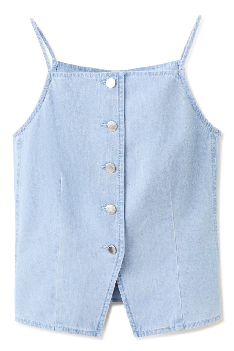 Crop Nonstretch Denim Vest, Alternate, color, LIGHT BLUE
