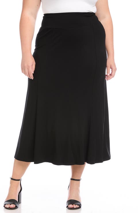 Jersey Midi Skirt (Plus Size)