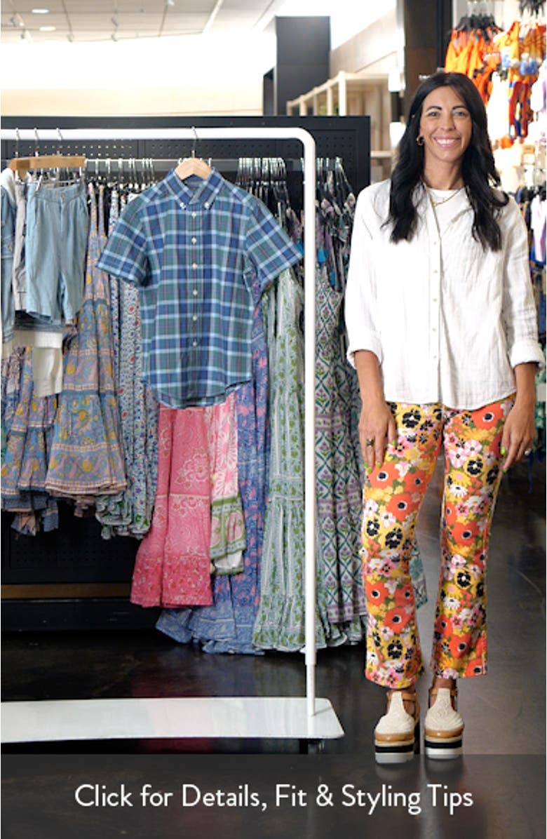 Kids' Short Sleeve Plaid Cotton Button-Down Oxford Shirt, sales video thumbnail