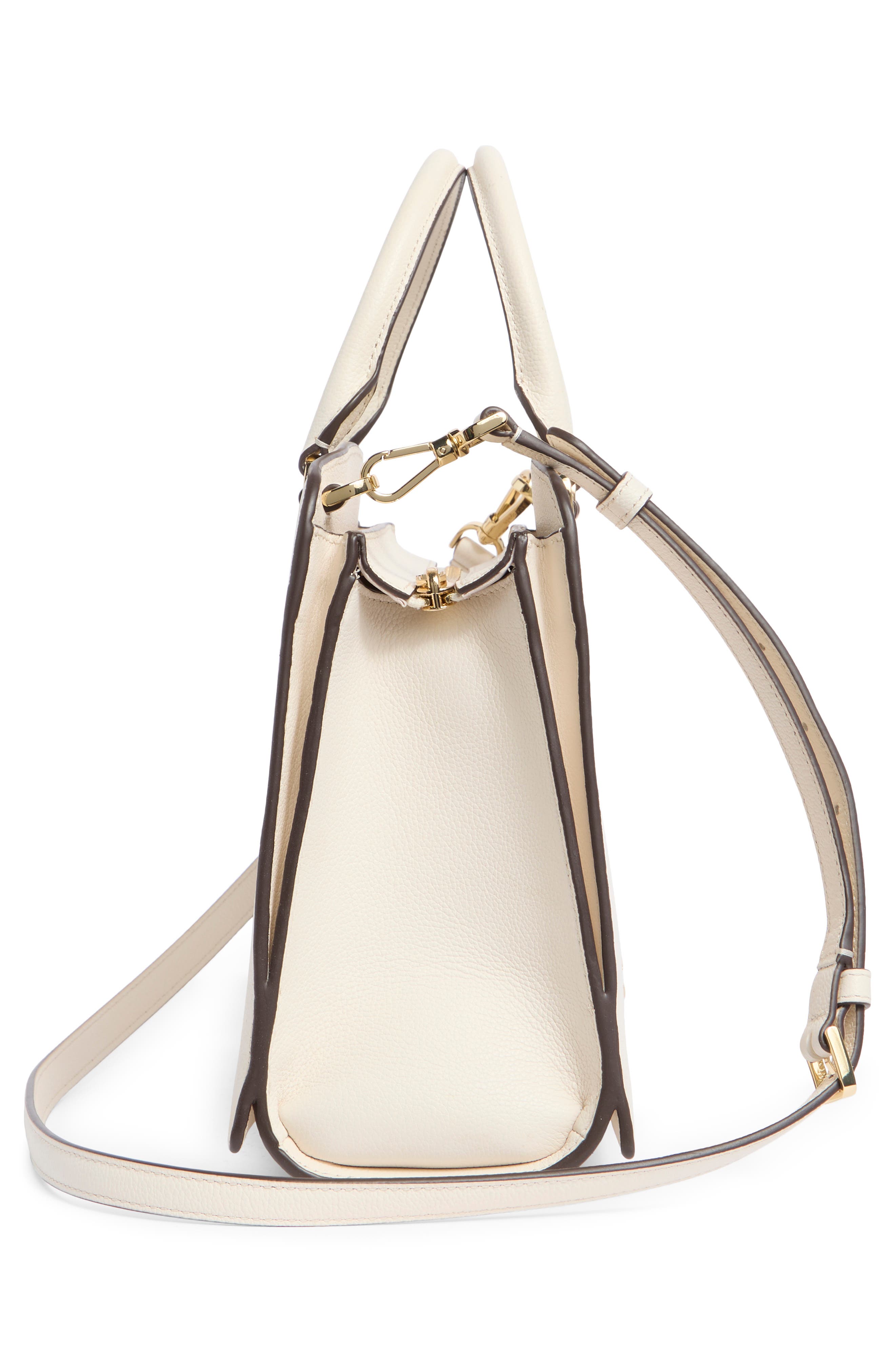 addie pebbled leather satchel bag, Alternate, color, PARCHMENT