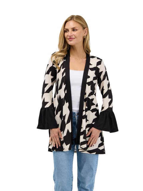 Essential Womens Soft Stretch Bell Sleeve Open Front Jacket
