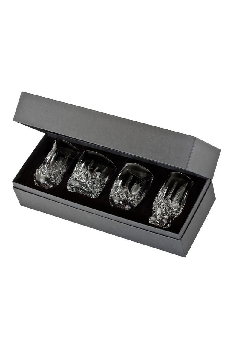 Lismore Connoisseur Assorted Set of 4 Lead Crystal Tumblers, Main, color, CLEAR