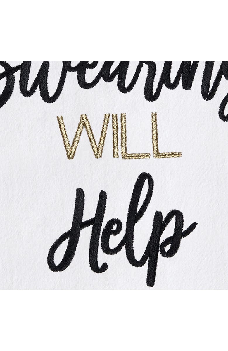 C&F Home Swearing Will Help Kitchen and Bathroom Embroidered Hand Towel, Alternate, color, Black