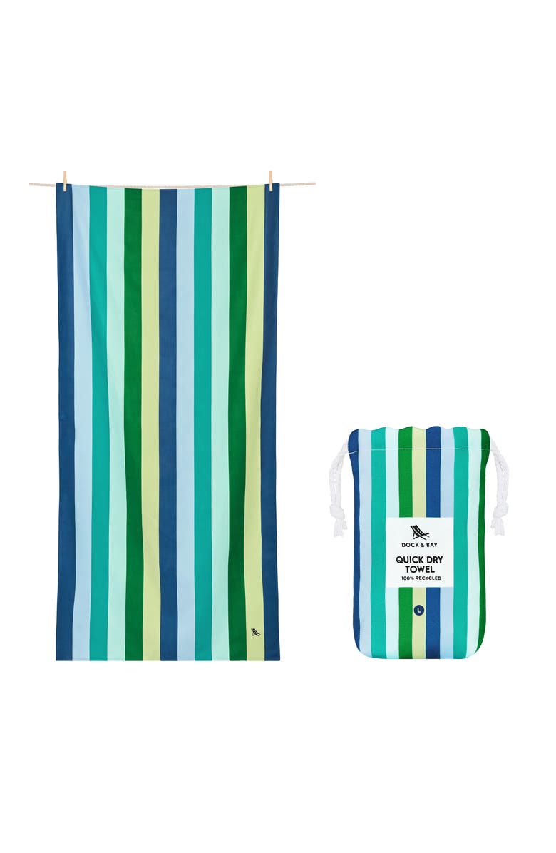 Dock & Bay Quick Dry Beach Towel, Main, color, Cool Lagoon