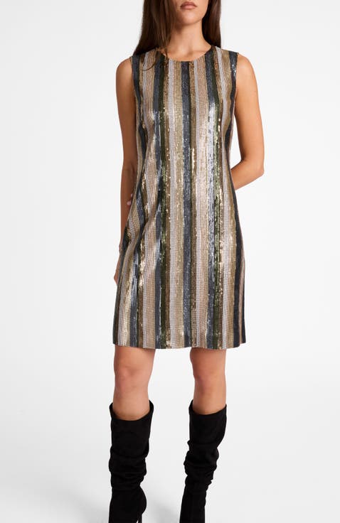 Aretha Sleeveless Sequin Shift Dress
