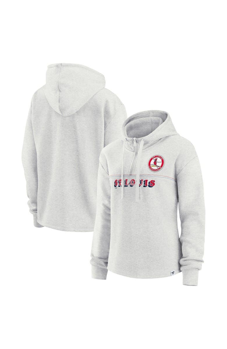 FANATICS Women's Fanatics Branded Oatmeal St. Louis Cardinals True Classics Legacy Quarter-Zip Hoodie, Main, color, Oatmeal