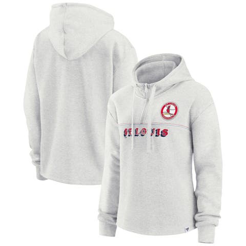 Women's Fanatics Branded Oatmeal St. Louis Cardinals True Classics Legacy Quarter-Zip Hoodie