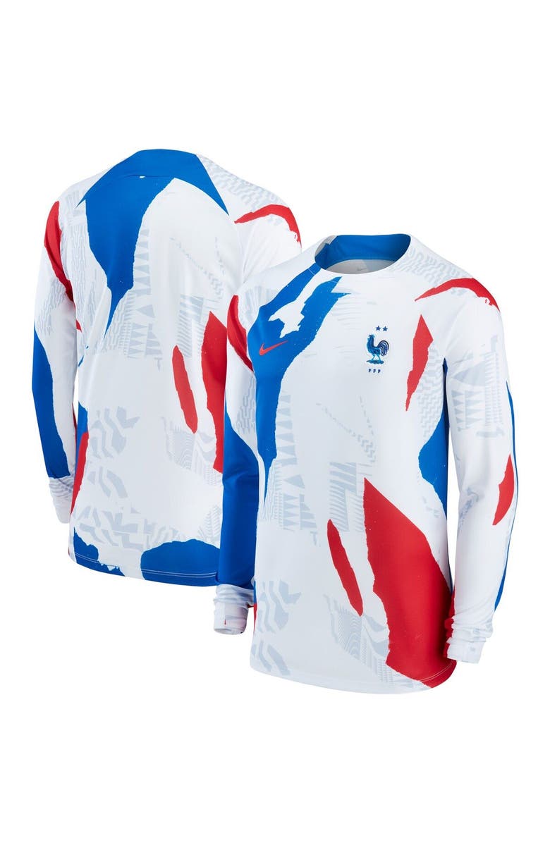 Nike Men's Nike White France National Team Pre-Match Long Sleeve Top, Main, color, 