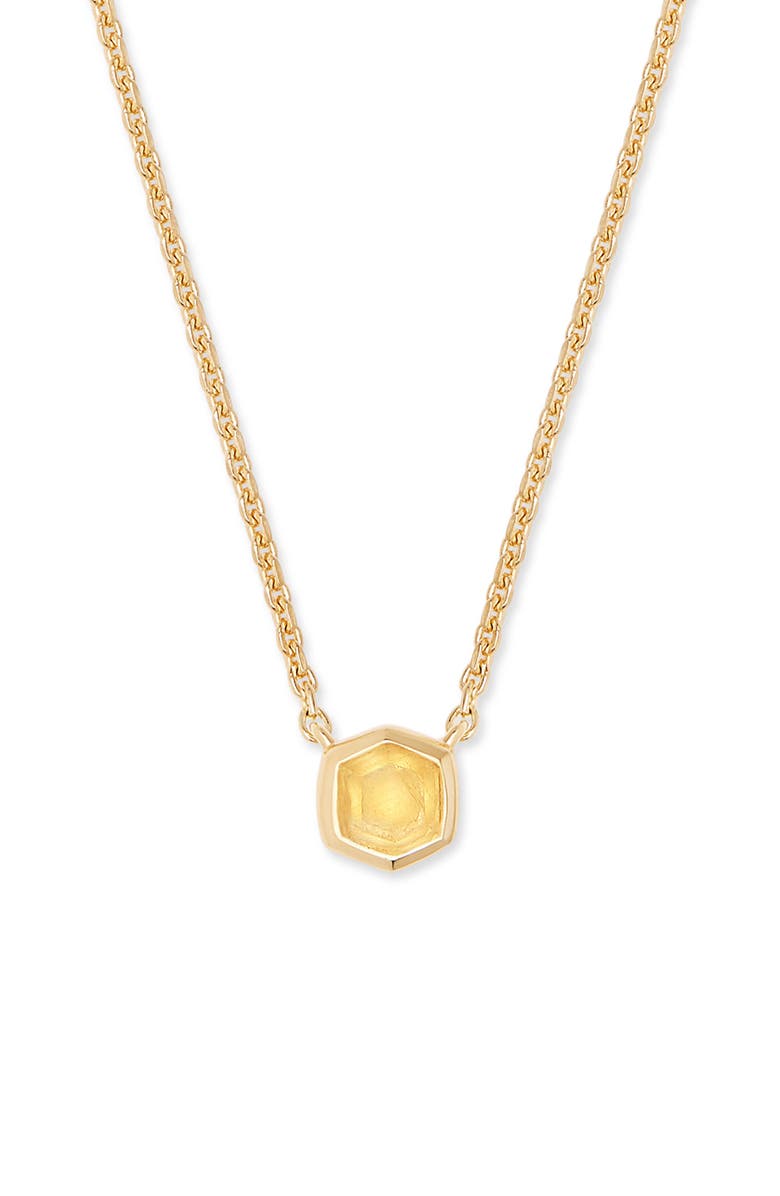 Kendra Scott Davie Pendant Necklace, Main, color, Light Citrine