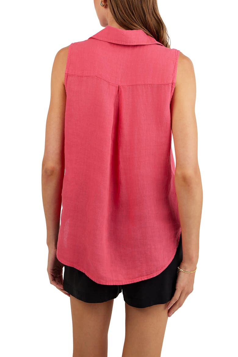 Sleeveless Linen Top, Alternate, color, SPICED HIBISCUS