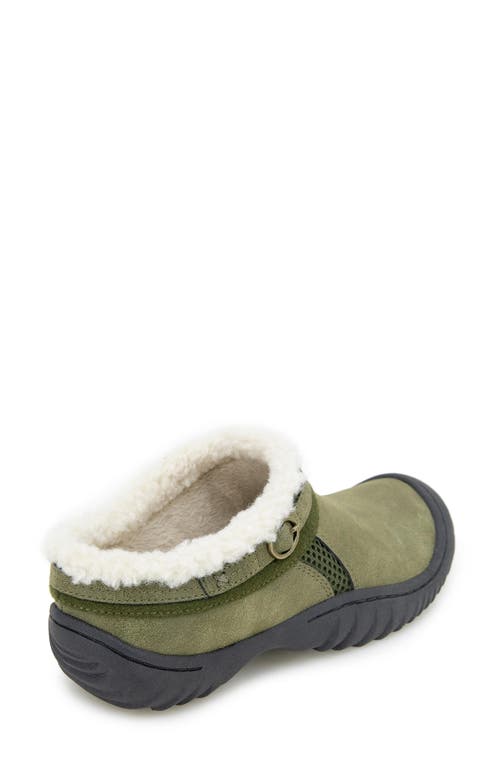 Jbu Ginger Faux Shearling Lined Slipper In Green