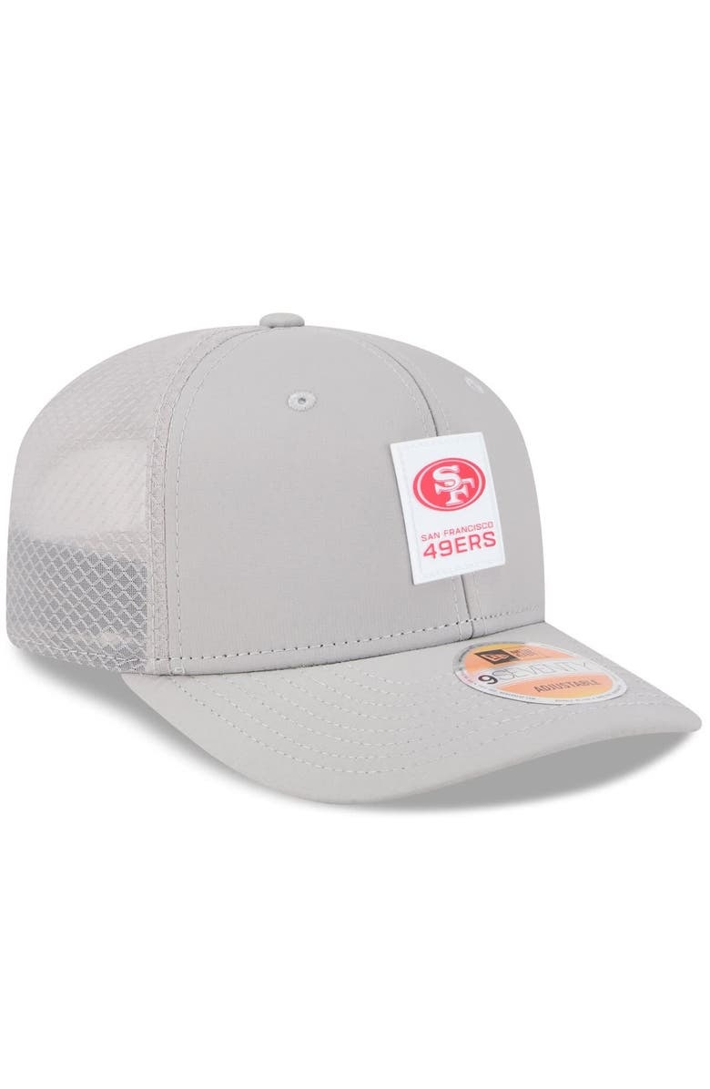 New Era Men's New Era Gray San Francisco 49ers 2025 Sideline 9SEVENTY Adjustable Trucker Hat, Alternate, color,