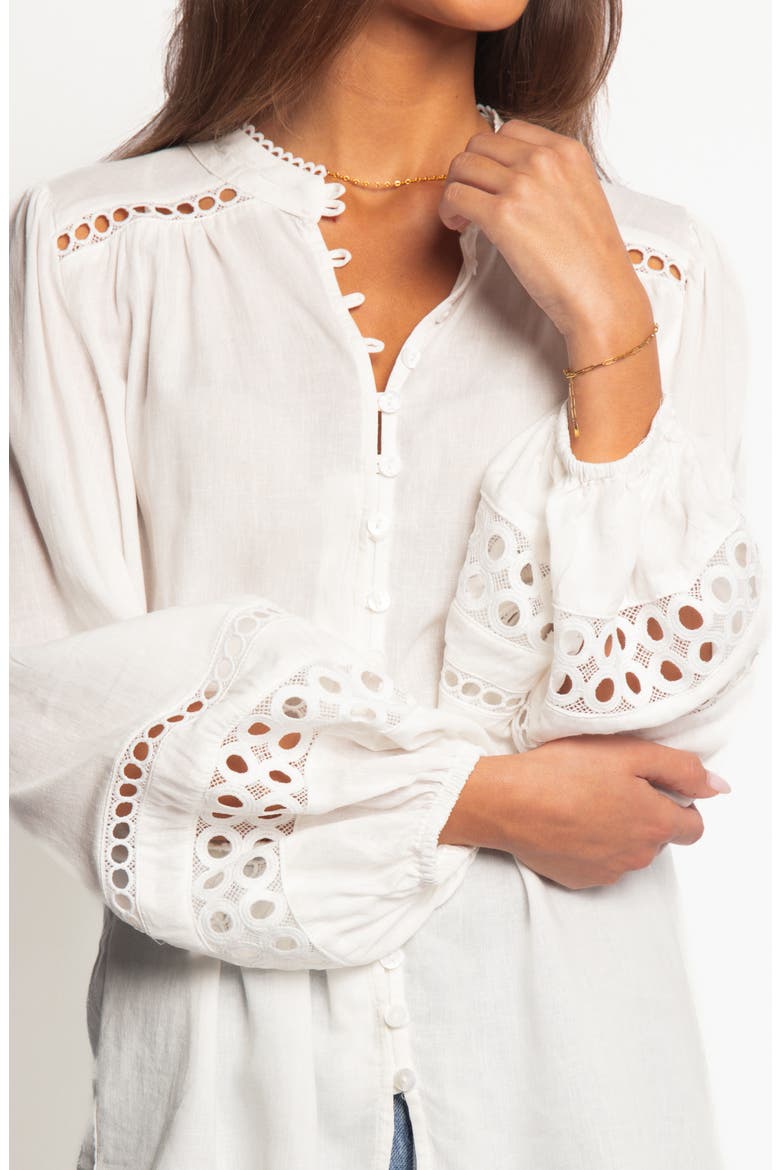 Hani Lace Shirt, Alternate, color, WHITE