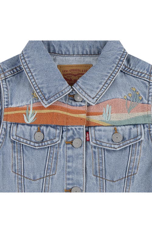 LEVI'S LEVI'S KIDS' EMBROIDERED RAW HEM DENIM VEST