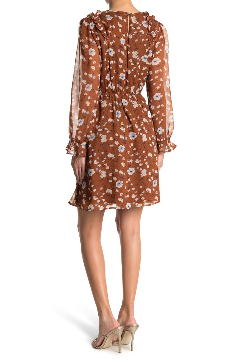 Jade Long Sleeve Dress, Alternate, color, BROWN FL