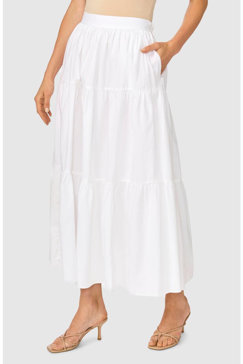 Tiered Maxi Skirt, Alternate, color, ULTRA WHITE