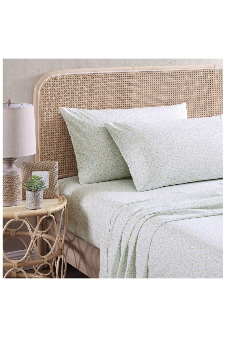 Crane Flower 200 Thread Count Sheet Set, Alternate, color, SAGE