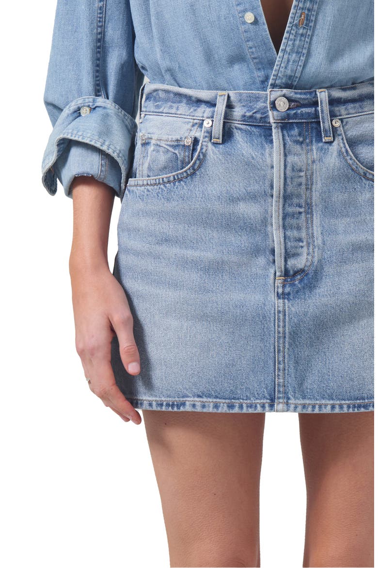 Ramona Denim Miniskirt, Alternate, color, FIESTA