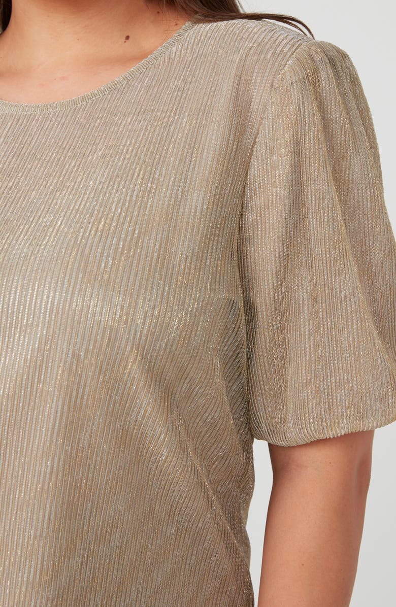 Estelle Maxime Metallic Plissé Layered Top, Alternate, color,